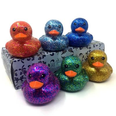 China Water Tool 80MM Golden Rubber Duck Baby Shower Water Spray Powder Bathing Toys For Baby Kids Children for sale