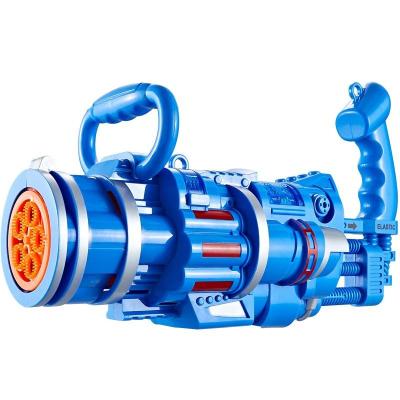 China New Summer Children's Automatic Bubble Shooting Machine Toy Blowing Blaster Game Gatling Electric Gun Child Outdoor Toys for sale