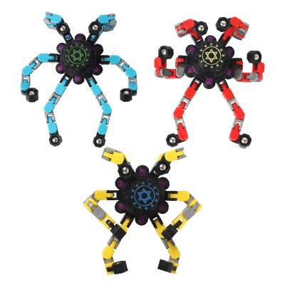 China New Fuuny Deformed Toy Fingertip Stunt Deformation Gyro Compass Spinner Chain Toys Fuuny For Kids Unpack Toys for sale