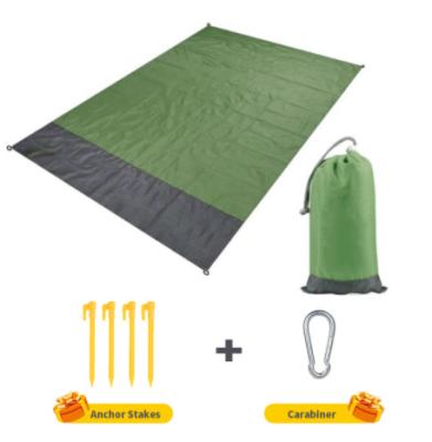 China Polyester Beach Blanket Sand Waterproof Large Lightweight Portable Beach Mat For Hiking Picnic Camping for sale