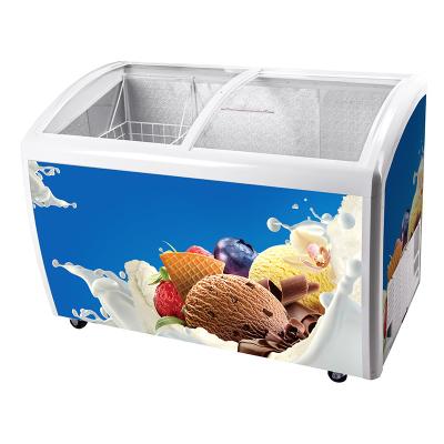 China Eco - Friendly Commercial Cream Display Chest Freezer Mini Showcase IC Showcase for sale