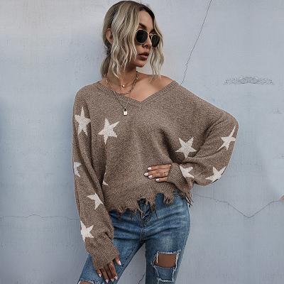 China Anti-Wrinkle Custom Knit Sweater Women Loose Casual Long Sleeve V-Neck Tassel Sweater Pullover Coat Thin Bentgrass Women for sale