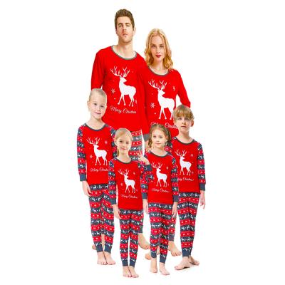 China High Quality QUICK DRY Pajamas Christmas Adult Kids Family Matching Christmas Elk Print Long Sleeve Set For Home Sleepwear for sale