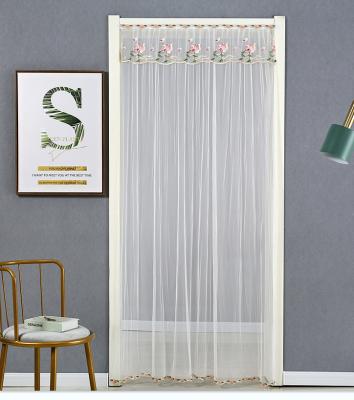 China Hot Sale Household Kitchen Airy Anti Mosquito Control Lace Fabric Mosquito Gauze Door Curtain Partition Curtain For Doorway Curtains for sale