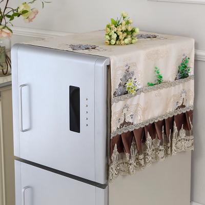 China Best Selling Viable Top Fridge Dust Proof Cover Set Fridge Cover With Pockets With Storage Bag for sale