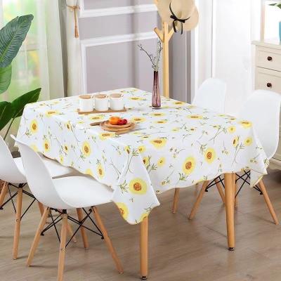 China Different cheap waterproof biodegradablele PEVA tablecloths and environmental friendly cotton compound tablecloth for sale