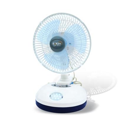 China AC/DC Automatically Change When Power Failure AC/DC 8 Inch Rechargeable Tabletop Fan with Led Emergency Light (QM855) for sale