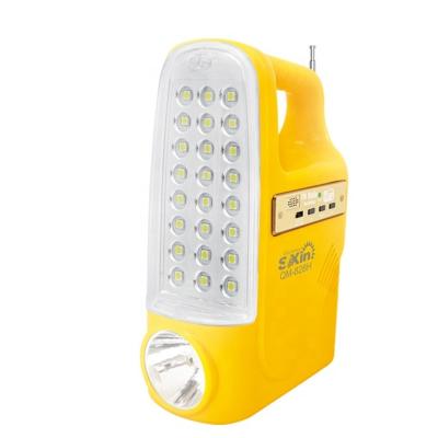 China Camping portable solar smd led rechargeable emergency light lantern with fm radio for sale