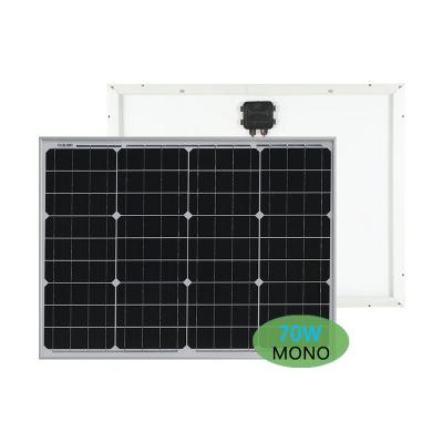 China Solar Power System Solar single crystal new photovoltaic power generation panel high-power outdoor light power generation 70W photovoltaic system for sale