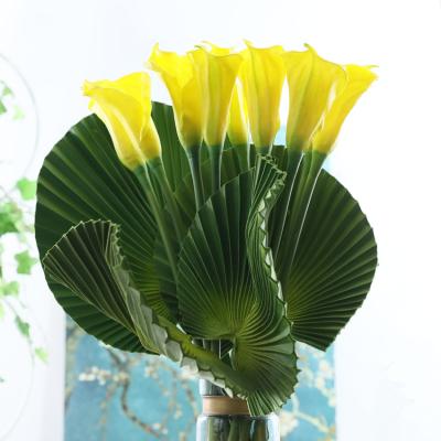 China Convieniently Decorative PU Fan Leaves Banana Leaf Palm Plant Flower Arrangement For Home Decoration Wedding Party Backdrop Arch Decoration for sale