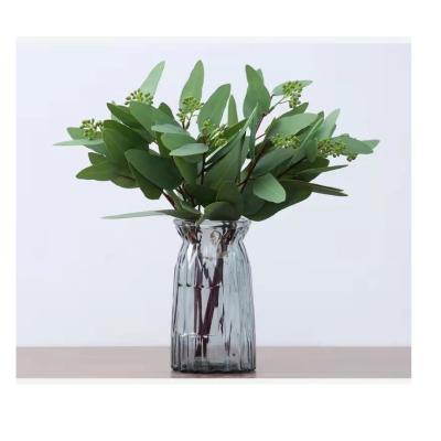 China Convieniently Real Touch Eucalyptus 4pcs Foiling Greenery Bouquet Design Centerpiece Artificial Flower Home Floristry Decoration for sale