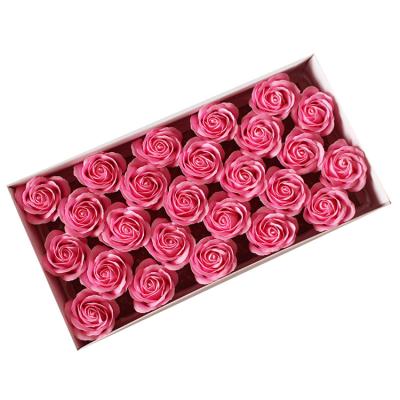 China Convieniently 5 layers of artificial bath flower 25pcs per box with base rose head soap flowers 8cm foam soap roses for wedding and Valentine's Day DA for sale