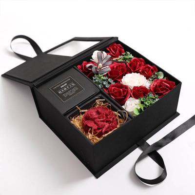 China Conveniently Perserved Flowers Gift Box With Dried Soap Flower Rose Wedding Gift Gift Box Artificial Flower for sale