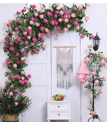 China Convieniently 14 Heads Peony Vines 1.8m Wedding Home Decor Arch Hanging Wisteria Vine Wreath Artificial Floral Arragement Floristry Design for sale