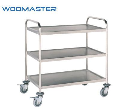 China Hot Sale Rolling SS Different Color Multiple Size Commercial Resturant Equipment Woomaster Commercial Kitchen Dining Cart for sale