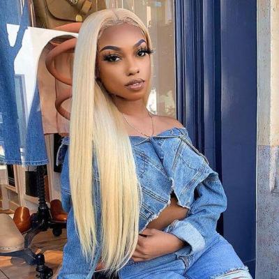 China Indian Raw Silky Straight Sheer 613 Lace Frontal Wig, Virgin Blonde Hair Full Lace Wig, 613 Lace Front Human Hair Wigs for sale