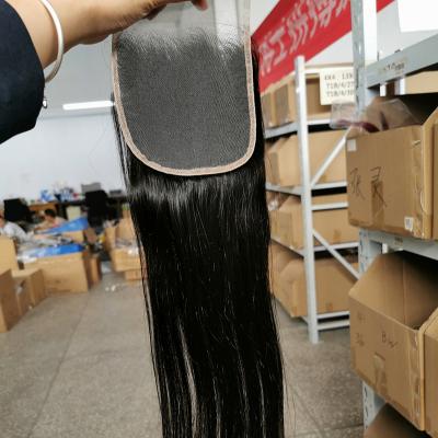 China Natural Wave 13X6 Hd Lace Frontal Human Hair Straight Triple Bundle 100% Virgin Hair With Closure Remy Natural Double Drawn Mink Raw for sale