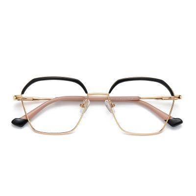 China 2022 New Metal Fashionable Female Full Glasses Frame Stereo Flat Glass Light Filter Eyeglasses Frames For Male Trainer Blue Rays Glasses for sale