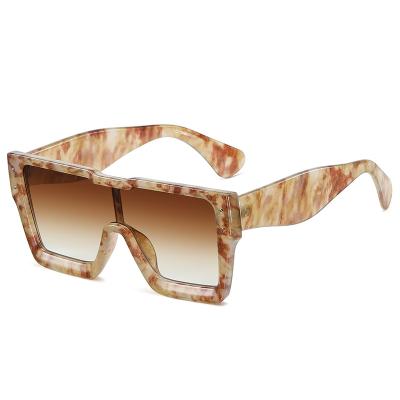 China High Quality Plastic Oversized Square Sunglasses Frame UV400 New Fashion One Piece Sunglasses 2022 Retro Big for sale