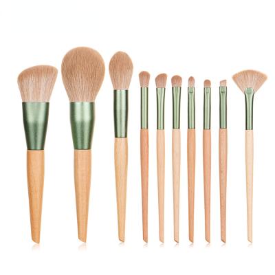 China Smudge Brush 10Makeup Brush Wood Handle Makeup Brush Set for sale