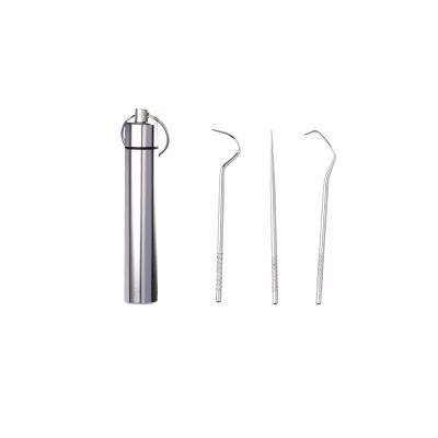 China Tool Kit Dental Care Stainless Steel Toothpick Oral Cleaning Kit For Pick Teeth 9.6cm*1.5cm*1.5cm for sale