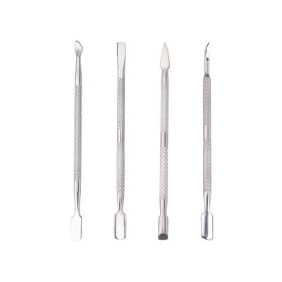 China Wholesale Stainless Steel Cuticle Remover Skin Nail Dead S-Pusher Tools Nail File Kit For Manicure Care for sale