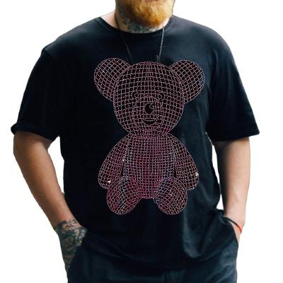 China Custom 100% OEM anti-pilling rhinestone t-shirt high quality cotton t-shirt for sale