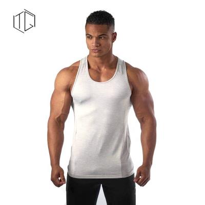 China Factory Sale QUICK DRY Mens Beach Sports Print White Custom Tank Top for sale