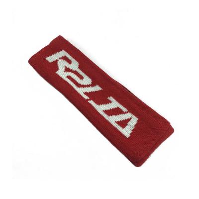 China Custom European and American Style Red Sweatband Cotton Elastic Wide Blend and American Logo Band Red Sweatband for sale