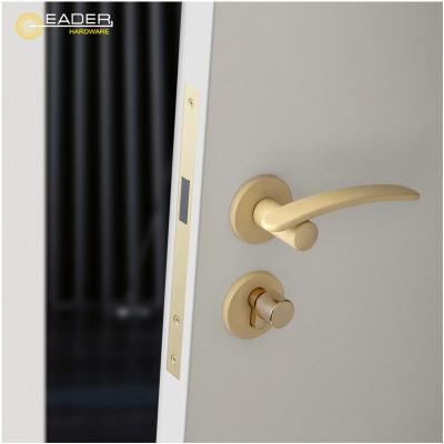 China Modern/Simplicity EADER Morandi Yellow Lock Interior Door Elegant Minimalist Desert Handle Door for sale