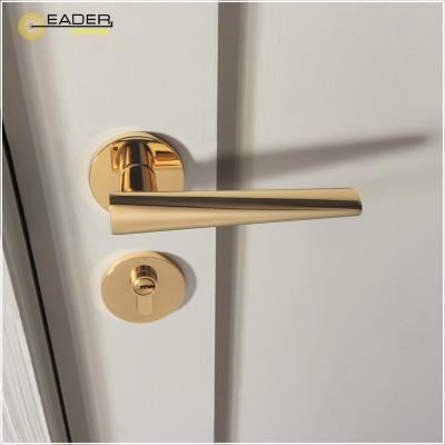 China Simple European Interior Door Gold EADER High Level Gold Door Lock Set Modern Luxury/Lightweight Handle Design 2022 New for sale