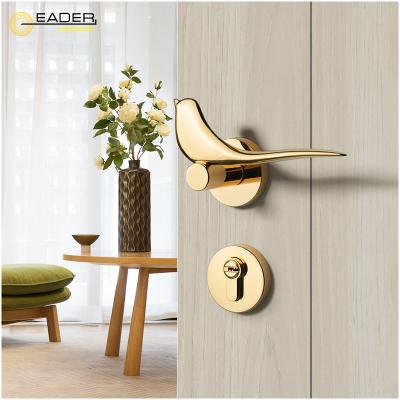 China EADER PVD Bird Design Modern Gold Luxury Door Handle Door Handle Five Years Warranty Zinc Alloy for sale