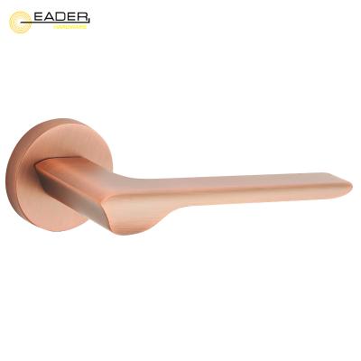 China EADER Modern Purple Copper Brushed Simple Design Door Handle European High Level Indoor Door Handle for sale