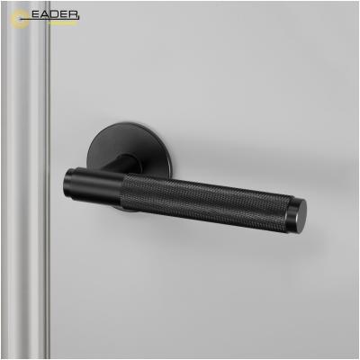 China Luxury Modern Classic Light EADER Door Handle Design Luxury Mute Black Brass Door Handle for sale