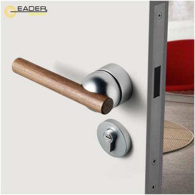 China EADER Modern Minimalist Simple Solid Walnut Chrome Door Handle Design Patent Bright High Quality Door Lock for sale