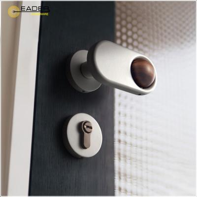 China Modern EADER Stars White Walnut Interior Door Handle Silent Design Security Door Lock Set for sale