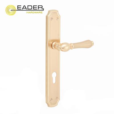 China EADER modern luxury wooden door rose gold handle lock suitable for villa for sale