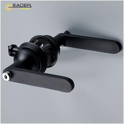 China EADER Quality Modern Minimalist Door Lock Black American Style Glass Door Lock for sale