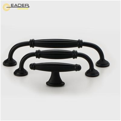 China EADER American Style Black Wardrobe Drawer Handle Modern Simple Dark Handle for sale