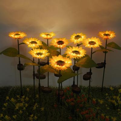 China Waterproof Garden Flowers Landscape Decorative Flower Lamps Solar LED Garden Sunflower Stake Lights Outdoor for sale