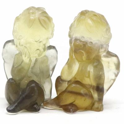 China China Healing Crystal Carving Little Unique Natural Stone Angel For Gift for sale