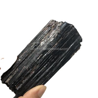 China Folk Art Material Natural Black Tourmaline Rough StoneRaw for sale