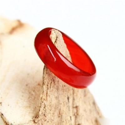 China China Natural Southern Red Agate Ring Jade Chalcedony Crystal Jewelry for sale