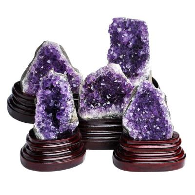 China Wholesale Natural Amethyst Block Group China Amethyst Specimen Amethyst Hole Piece Mineral Ornaments for sale