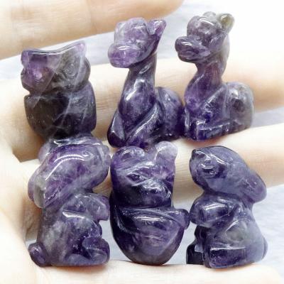 China China crystal carved animal wholesale natural purple crystal stone for sale for sale