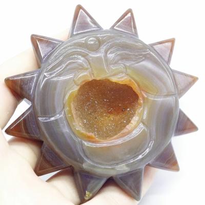 China China crystal carved sun god wholesale natural agate cave crystal stone for sale for sale