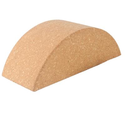 China Custom Curved Washable Home Fitness Comfortable Oval Use Cork Yoga Block for sale