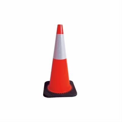 China Flexible / 2 Strips 19B101G OEM Reflective Free Traffic Cone Manufacturer Leak 700mm Red PVC Road Safety Cones for sale