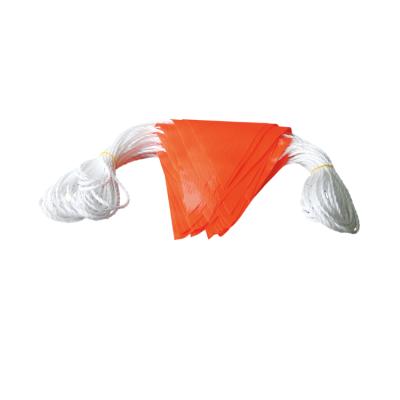 China 20A traffic safety plastic flag line flicking orange traffic control warning flag for sale