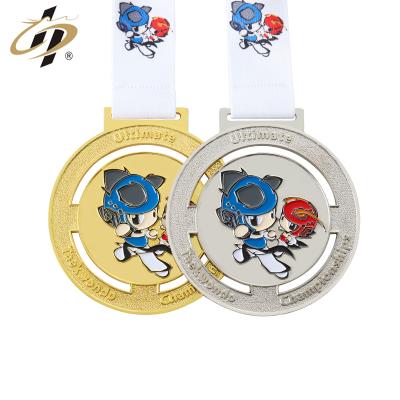 China Europe Shuanghua Design Soft Enamel Extra Logo Custom Taekwondo Medals for sale